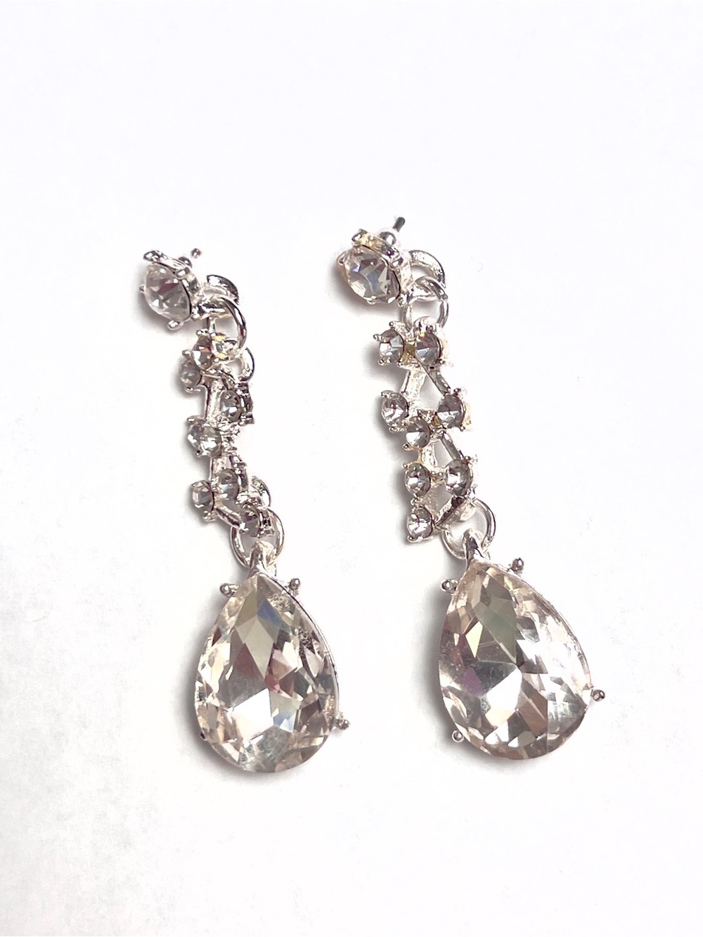 2” Crystal Dangle Earrings Bridal Prom Pageant
